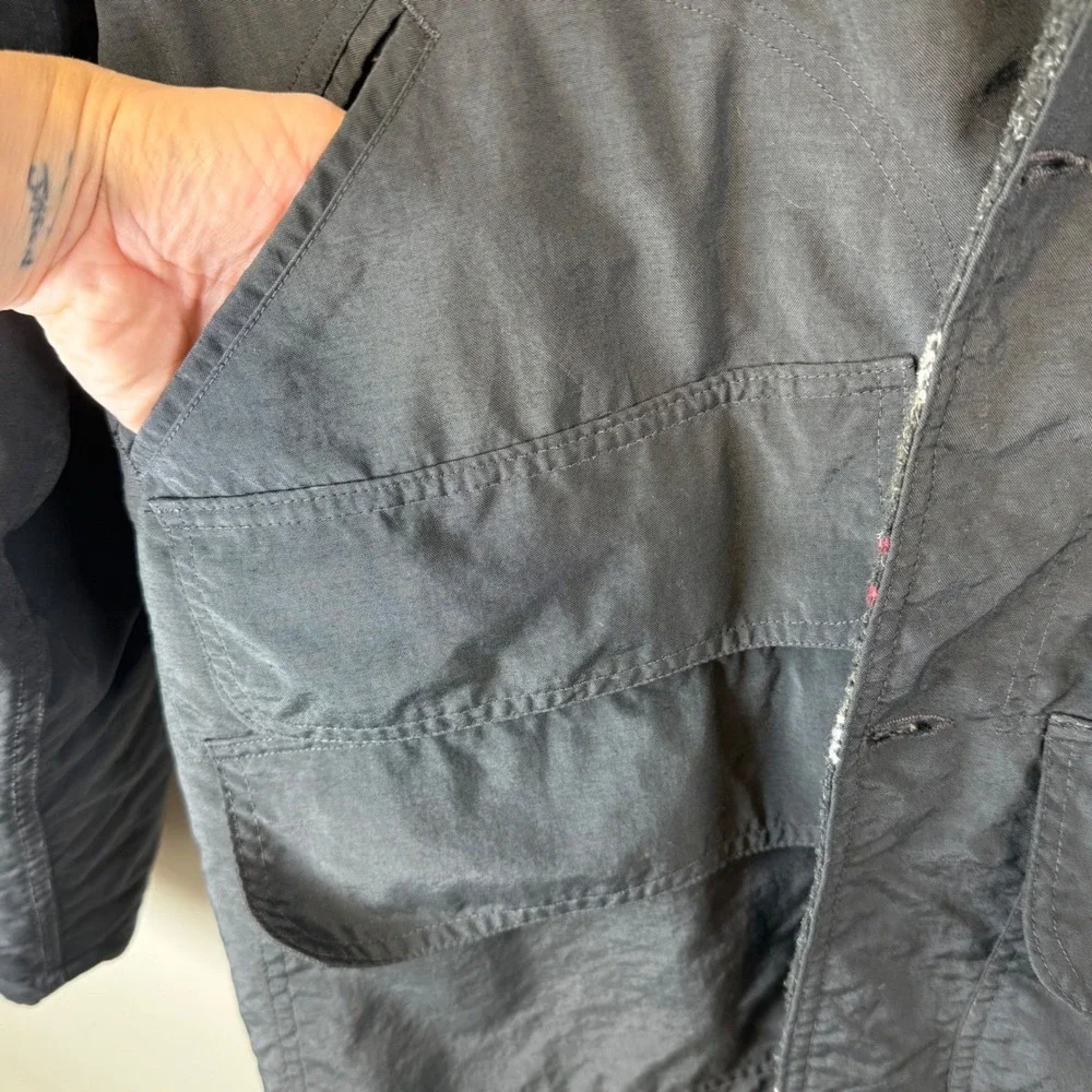 Vtg Polo Ralph Lauren Field Jacket Mens M Navy Blue Sherpa Lined Rugged Hunting
